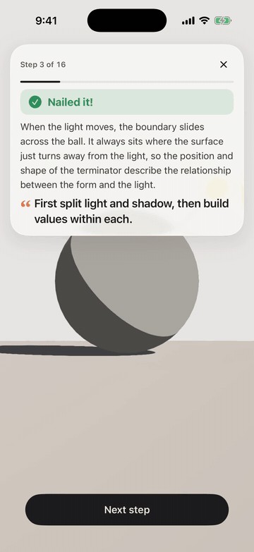 Learn by working with the model — recorded App demonstration