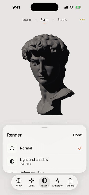 Rendering: simplify complex forms — recorded App demonstration